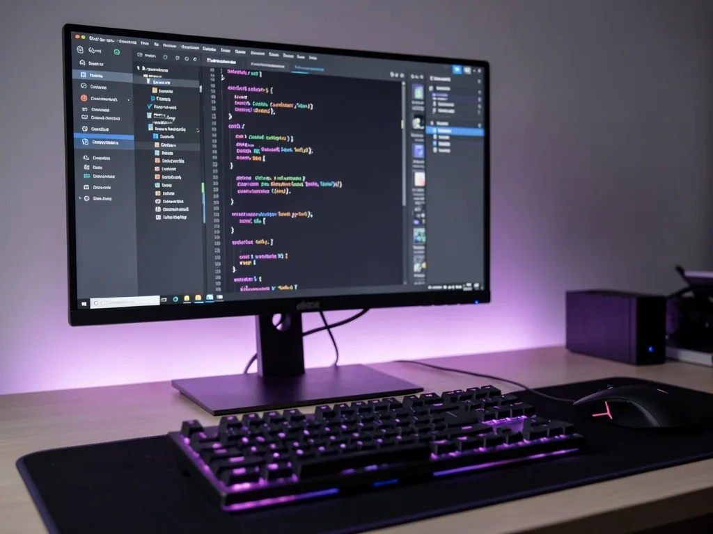 Editor de código con tema oscuro y resaltado violeta