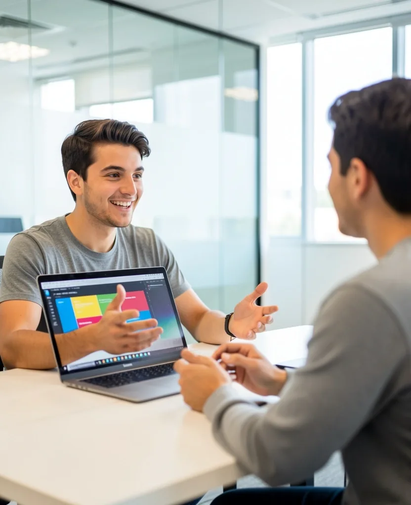 Entrevista de trabajo en una oficina moderna
