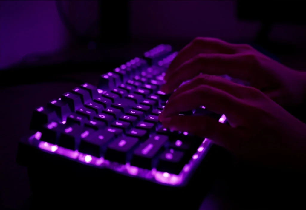 Persona programando en un teclado mecánico