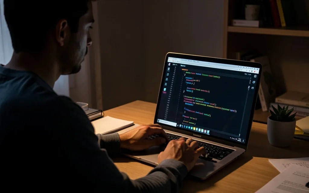 Estudiante trabajando en proyecto backend con Python
