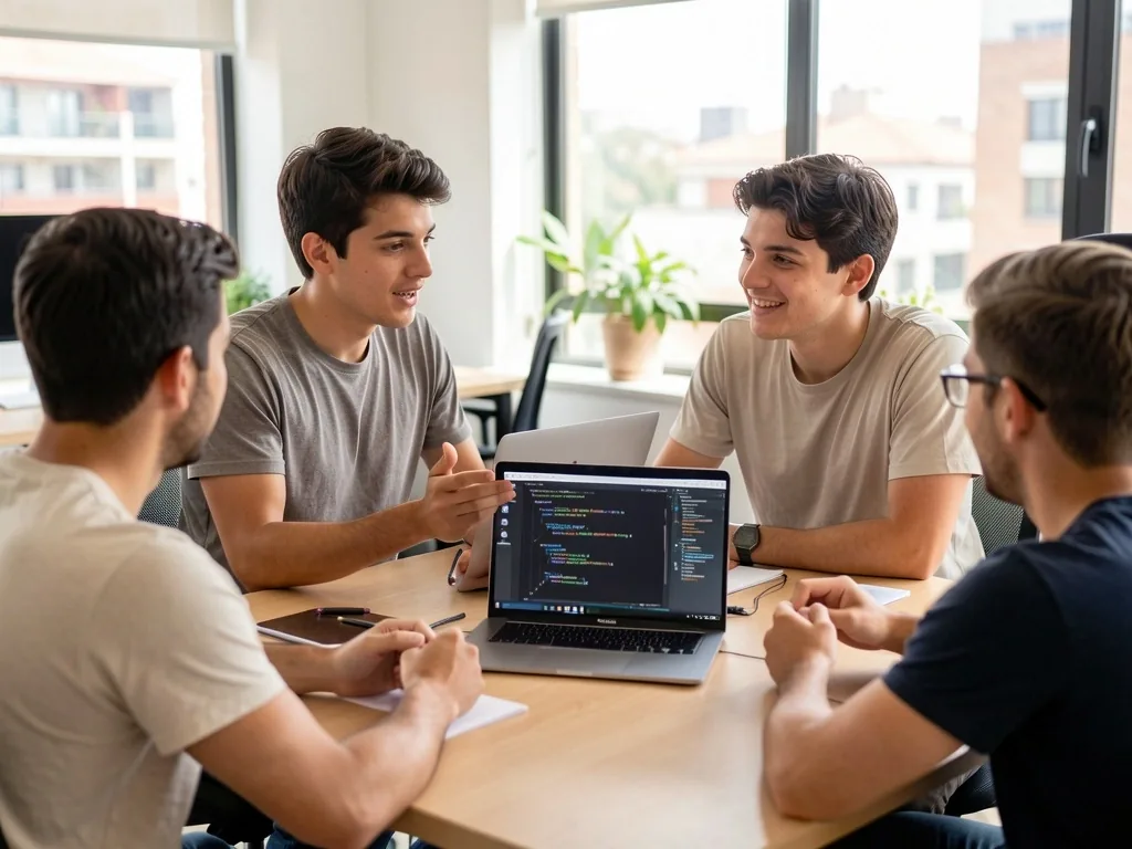 Equipo de desarrollo revisando código en Buenos Aires