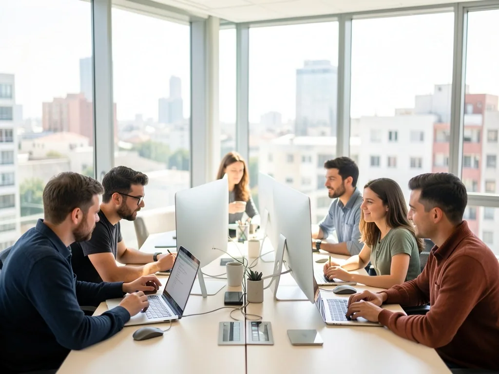 Oficina de tecnología en Buenos Aires con equipo de desarrolladores